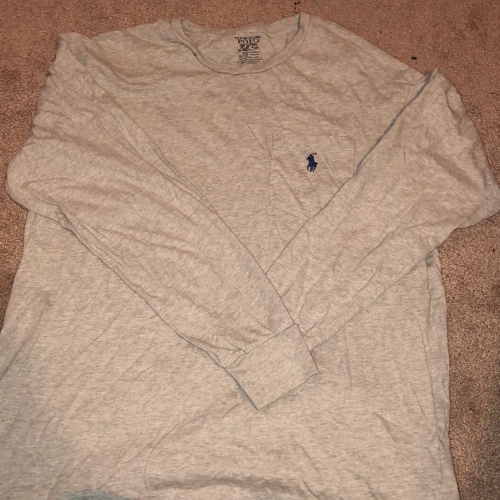 Grey long sleeve Ralph Lauren T-shirt